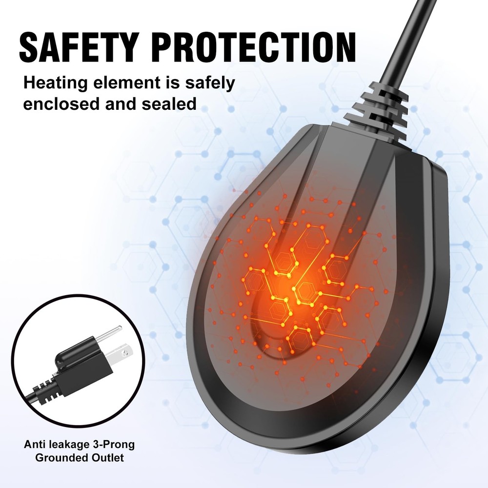 50W Bird Bath Heater De-Icer Thermostatic Cast Aluminum Winter Outdoor for Lawn