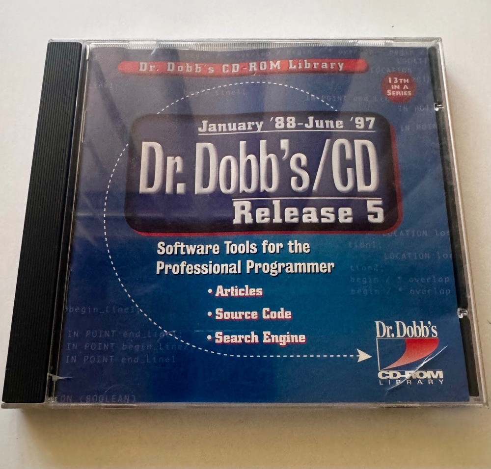 Dr. Dobb's Journal Library Release 5 Jan '88-Jun '97 Articles, Source Code.
