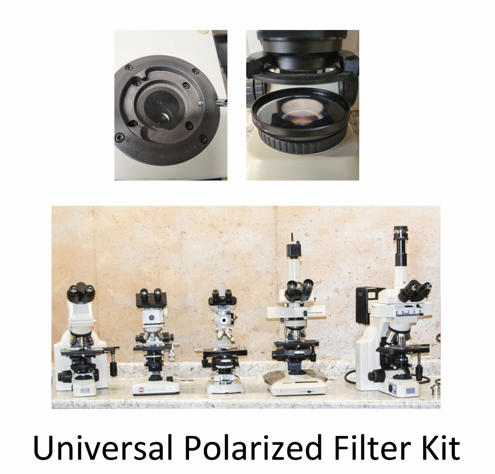 Custom Fit Microscope Linear Polarizer Filter Kit - 98% Extinction Ratio