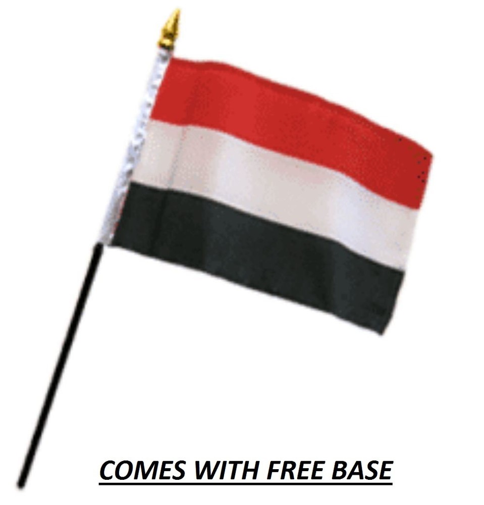 YEMEN  FLAG DESK SET WITH BASE 4x6 INCHES - TABLE STICK FLAG