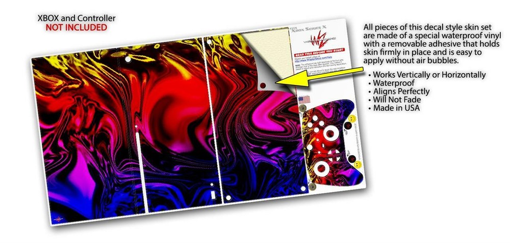 Skins XBOX Series X Console Controller Liquid Metal Chrome Flame Hot