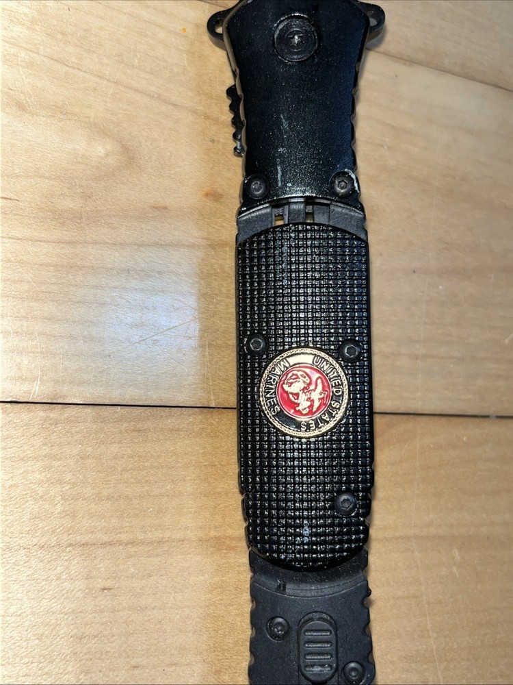 US MARINE Semper Fi ASSISTED BLADE SPEAR POINT KNIFE LED Flashlight