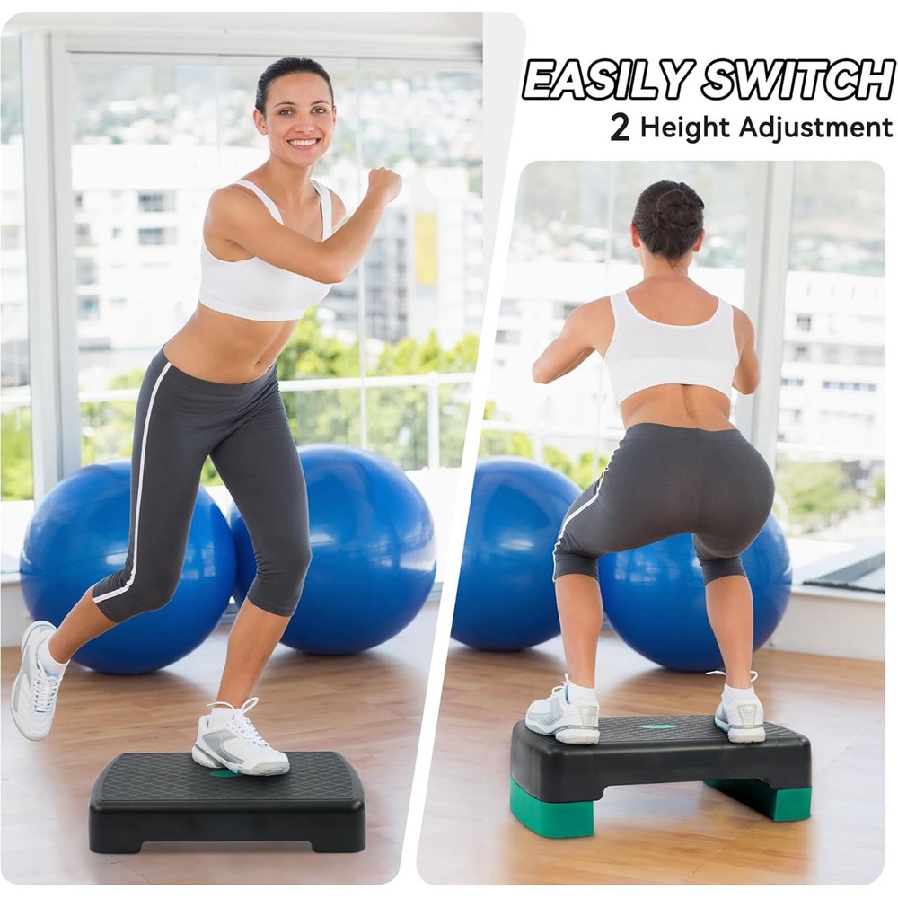 Fitvids 18" Workout Aerobic Stepper Platform, Adjustable Risers (Open Box)