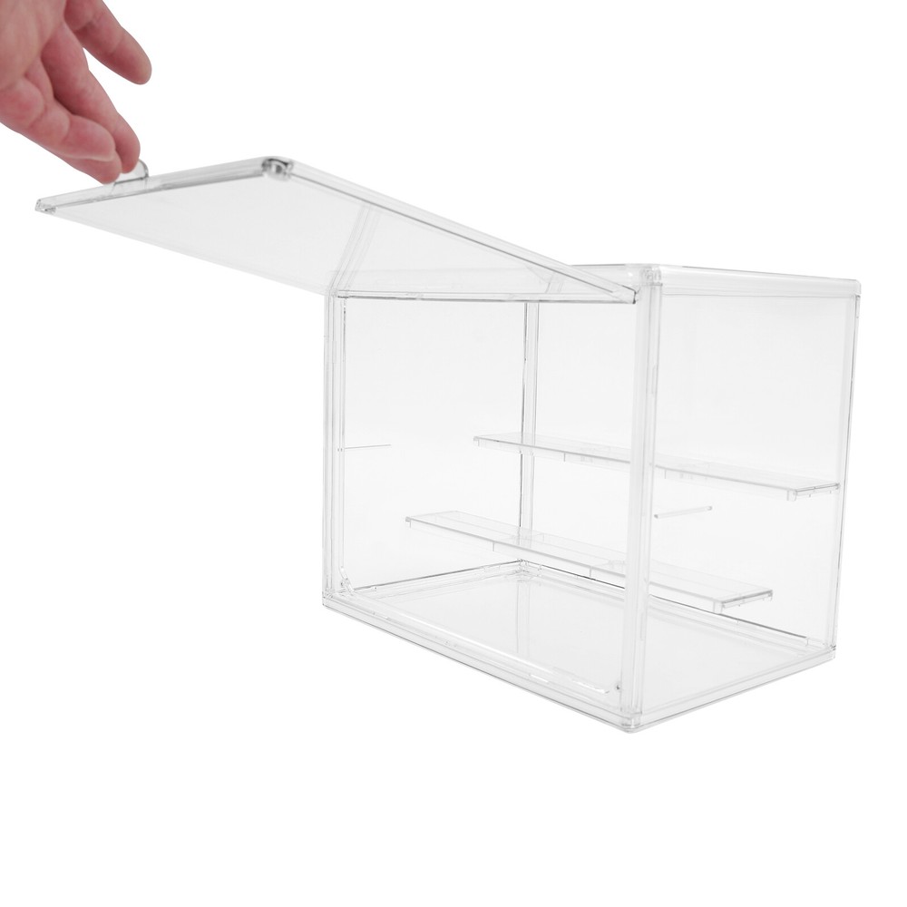Step-layering Clear Display Case PET Tabletop Storage Box Figurines Display Box