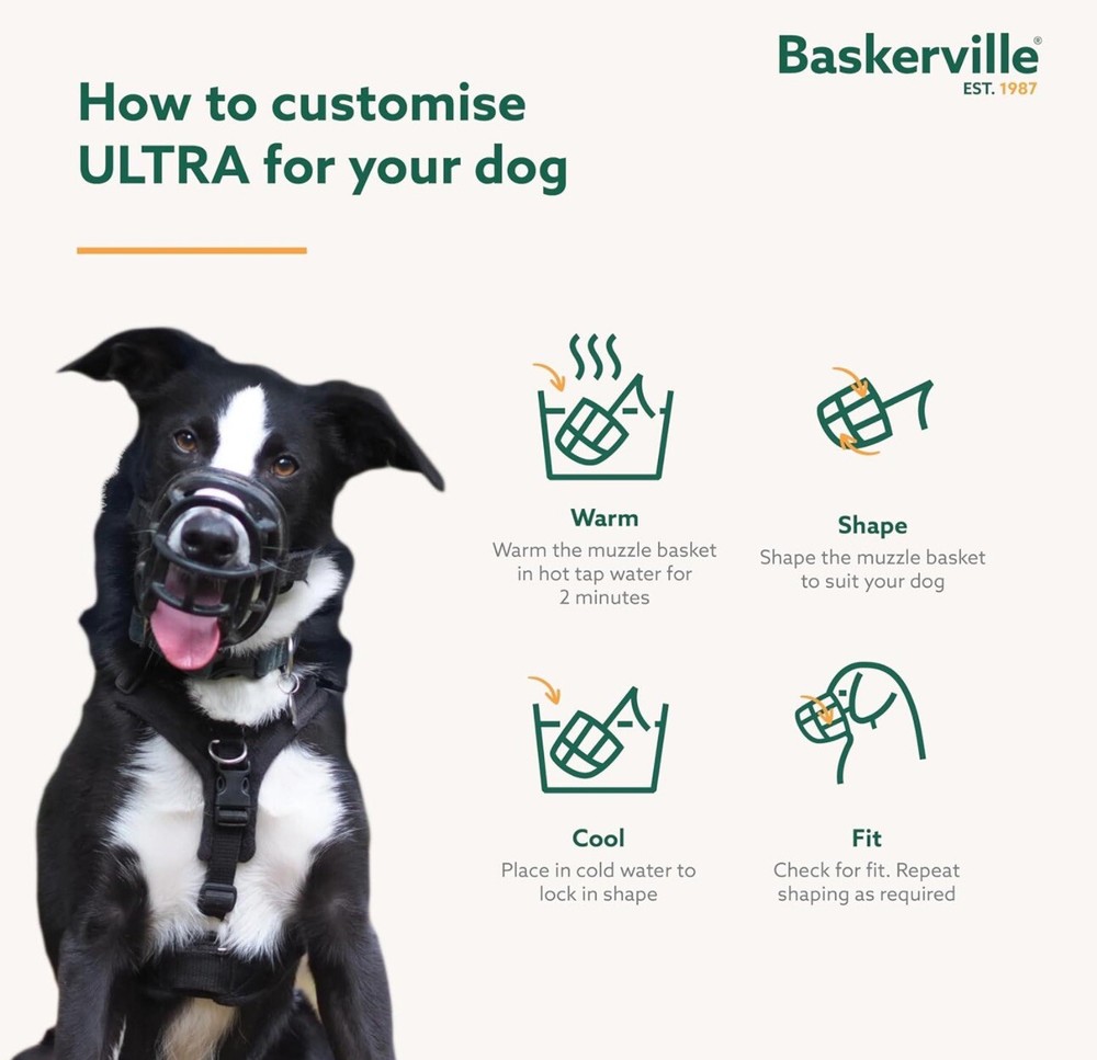 Baskerville Ultra Muzzle Size 4 NEW Treat/drinking Friendly