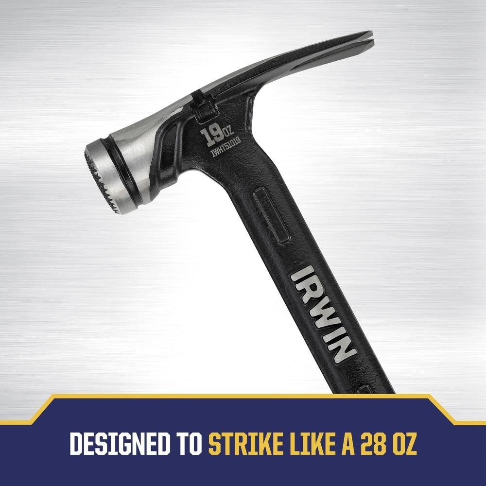19 Oz Solid Steel Mason Framing Hammer Magnetic Nail Start Light Rubber Handle