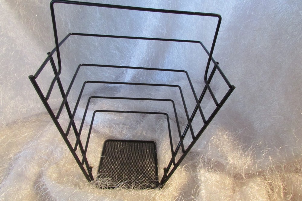 file holder, black metal - 5 compartments, modern (outside)