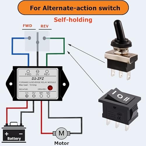 DC12V 10A Forward and Reverse Relay Module,LED Indicator Plug-and-Play,for