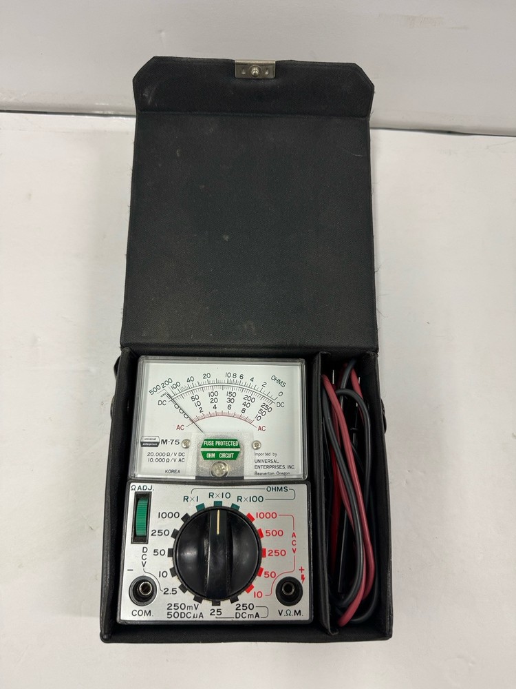 Universal Enterprises Multitester~ Model M75~16 Ranges~Carrying Case