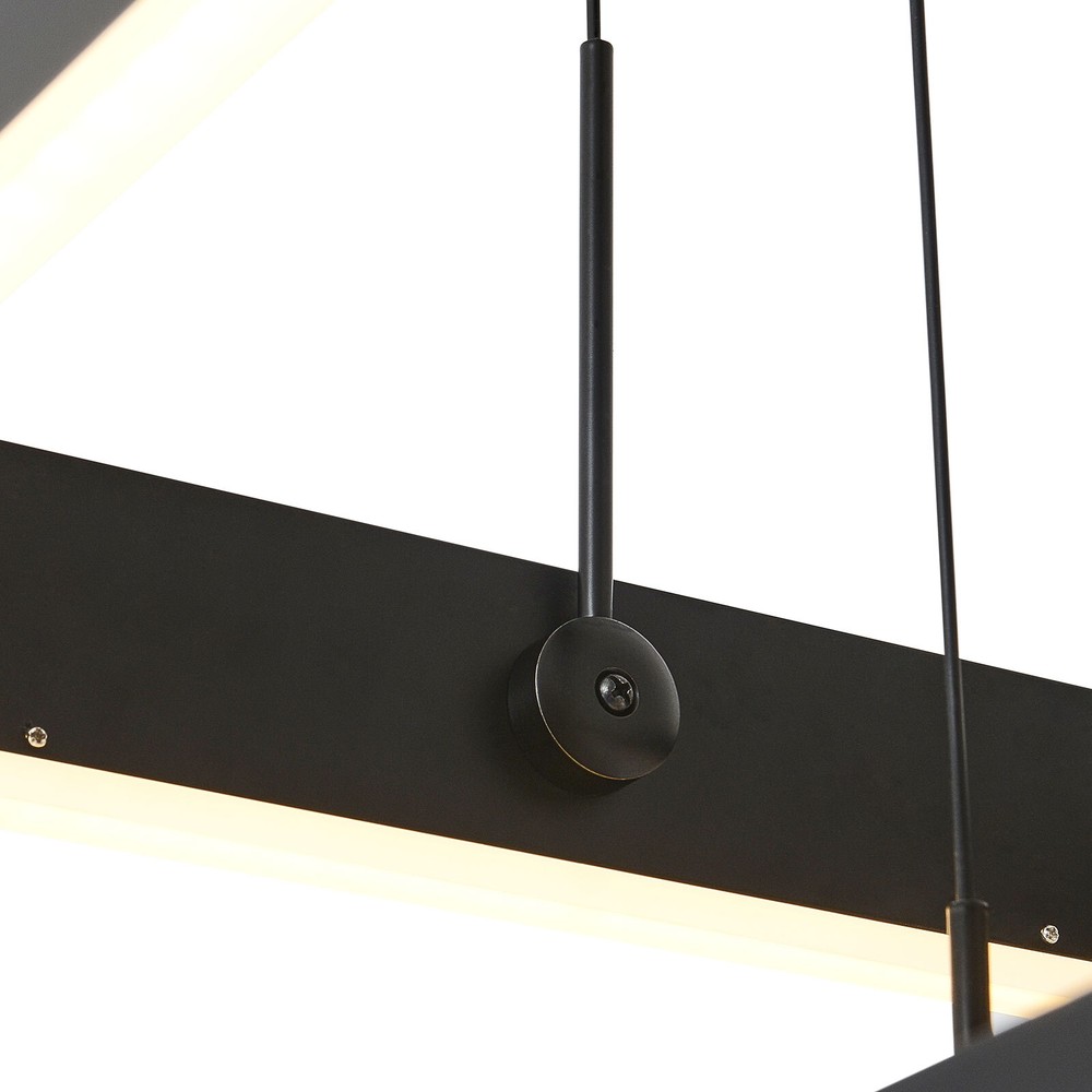 Modern LED Chandelier Light Rectangular Pendant Ceiling Light Lamp With Remote