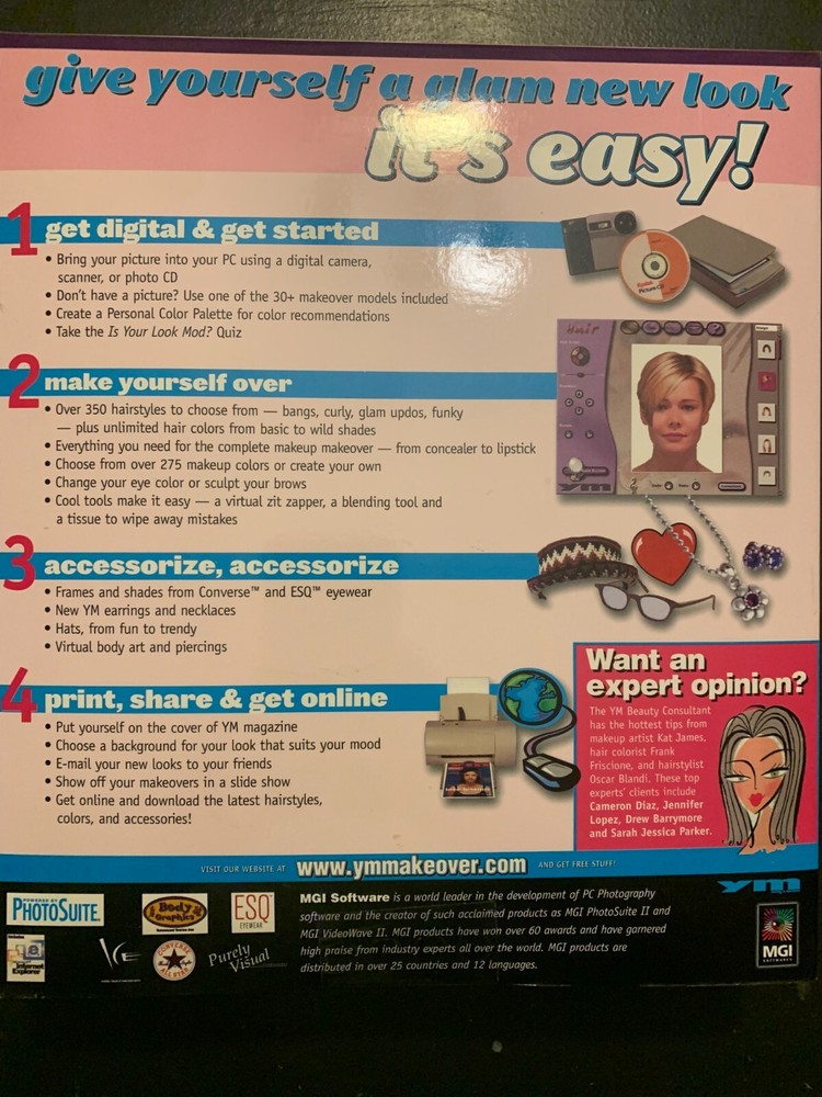Young & Modern YM Digital Makeover Magic 1999 MGI Software For Windows 95/98