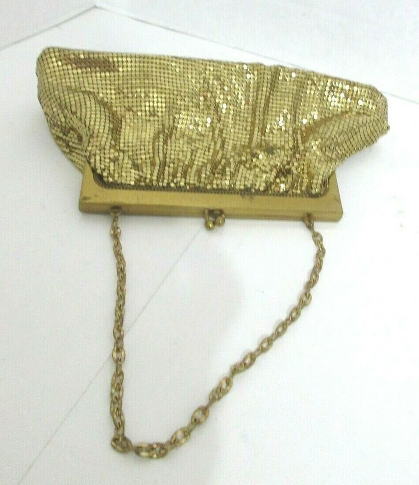 GOLD MESH WHITING & DAVID EVENING BAG