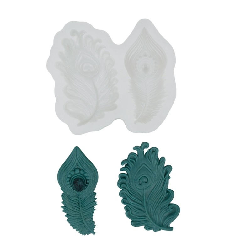Peacocks Feathered Themed Silicone Molds For Dessert Efficient Crafting