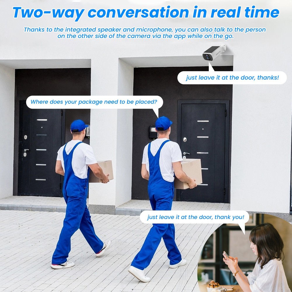 ARCCTV 4MP Solar 100%Wireless Security Camera 4-Pack -Smart Human Detection,IP66