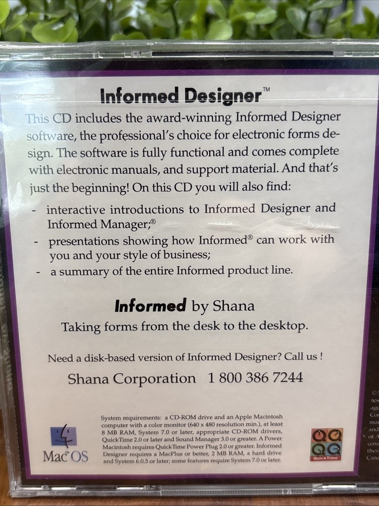 Shana Informed Designer CD-ROM Vintage Forms Software Windows NOS Sealed