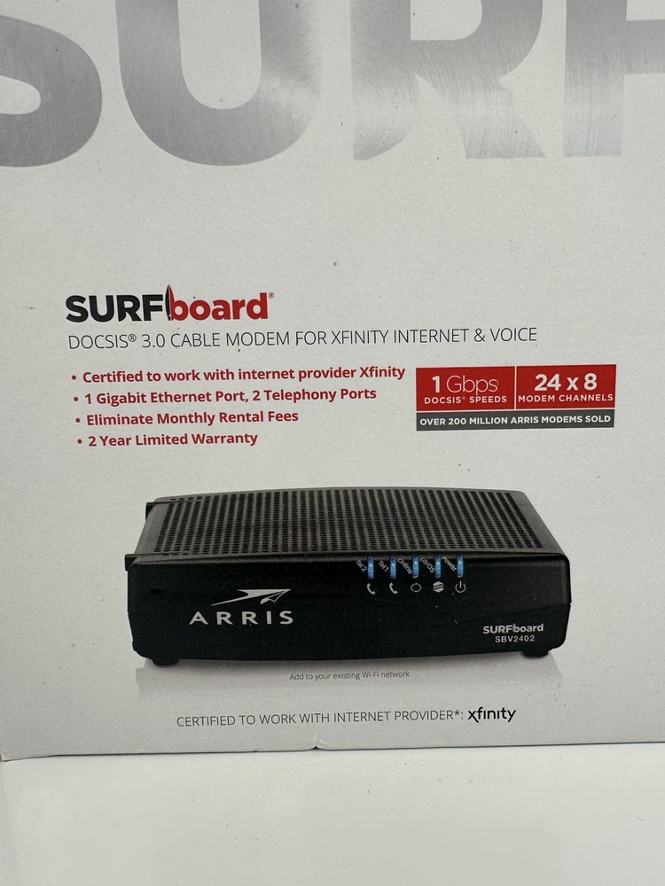 New ARRIS SURFboard SBV2402 DOCSIS 3.0 Cable Modem – XFINITY Comcast [READ]