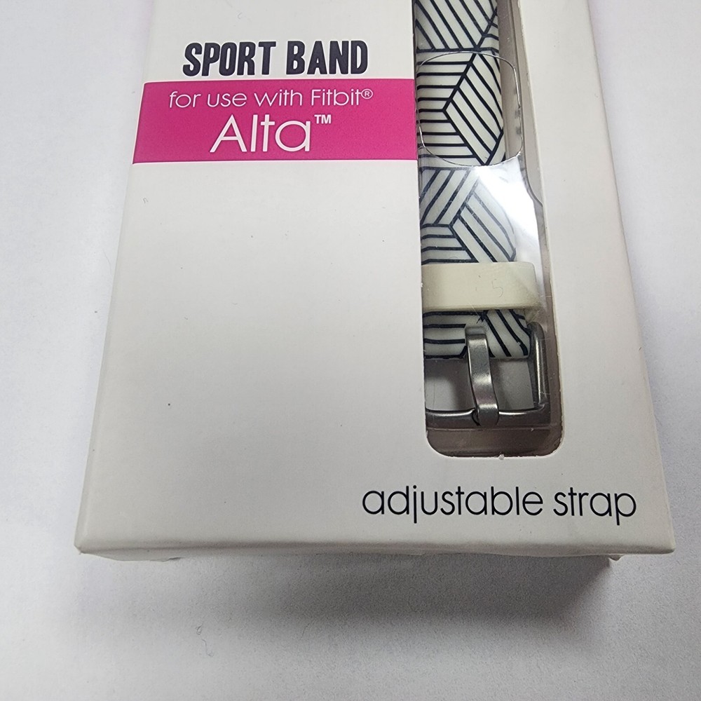 Fitbit Alta Accessory Spory Band Black & White Geometric Adjust Replacement Band