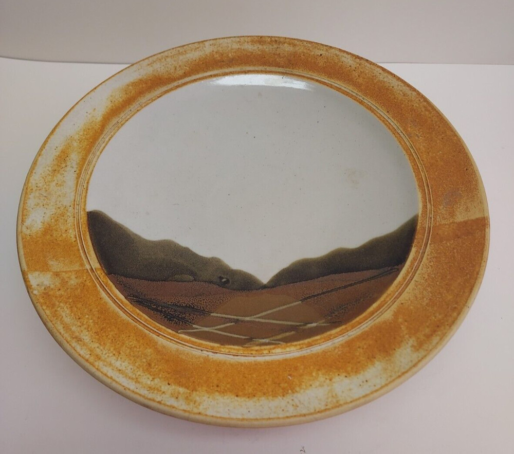 Studio Pottery Rob Wiedmaier Cake Plate Landscape