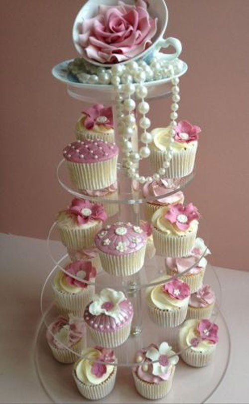 7 Tier Clear Round Maypole Acrylic Round Cupcake Stand Display