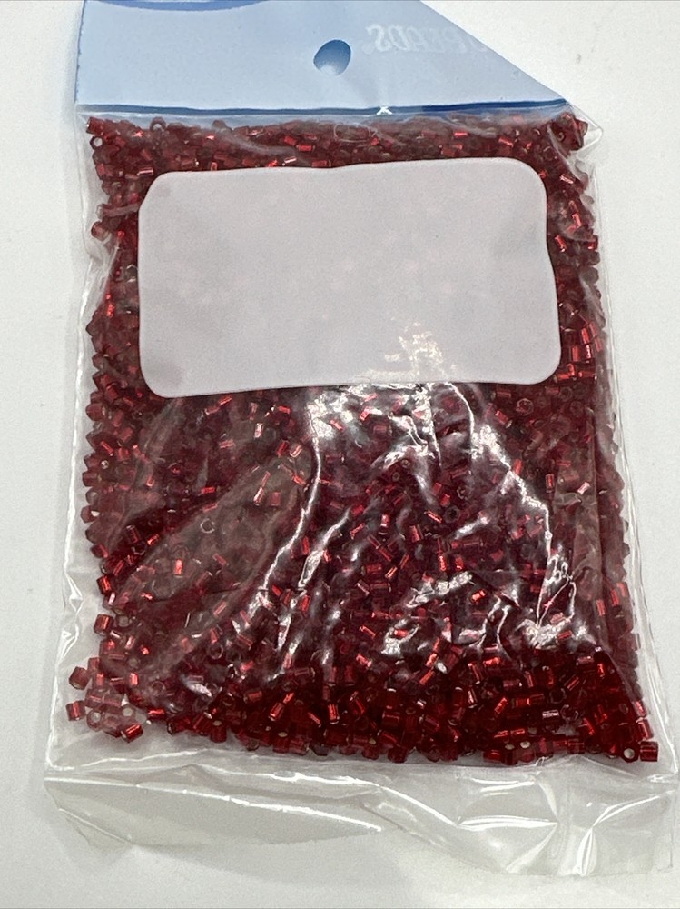 8/0 Hexagon TOHO Glass Seed Beads #25C Silver-Lined Ruby 100g (.1 Kilo)