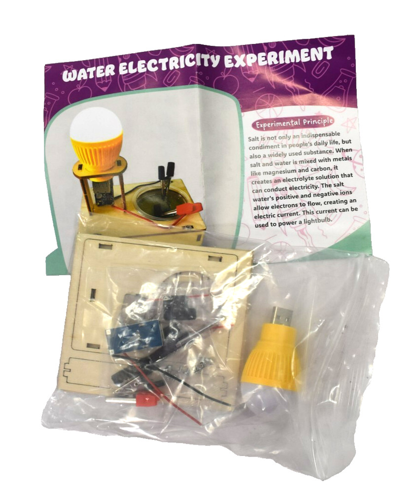 Water Electricity Experiment Assembly Process Kit For Science Project Pack