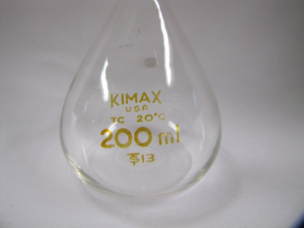 Vintage Kimax Lab Flask 200ml with Stopper
