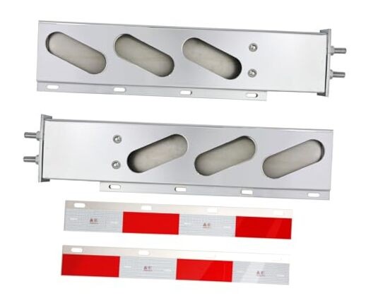 Chrome Mud Flap Hanger with Light Cut-Outs Spring Loaded 2.5" Bolt