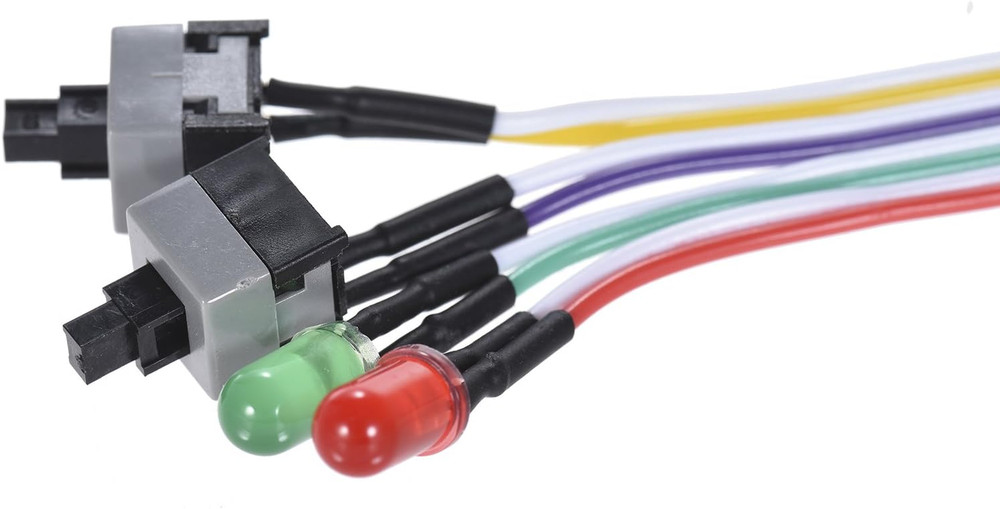 2 Pack Desktop Computer Case Motherboard On/Off/Reset/Hdd Switch Power Cord PC