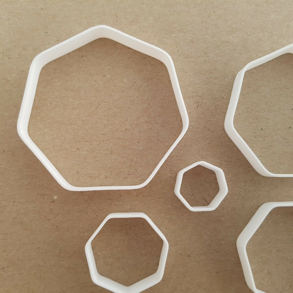 Heptagon Shape Mini Fondant Cutter Rounded Corners Small Sugarcraft Icing Basic
