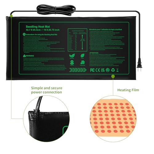 2 Pack Seedling Heat Mat, Durable Waterproof Seed 10"x20.75"x2 PACK