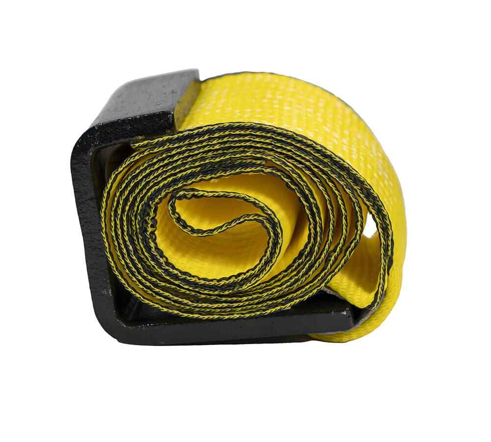 (2 Pack) 4" x 5' Roll off Container Winch Strap w/ Flat Hook