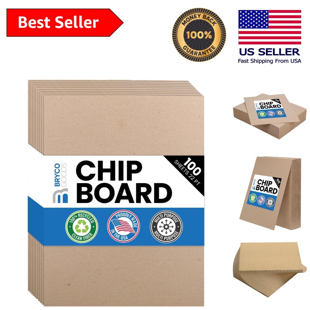 Versatile 8.5" x 11" Chipboard Sheets - 100 Pack - Eco-Friendly Crafting