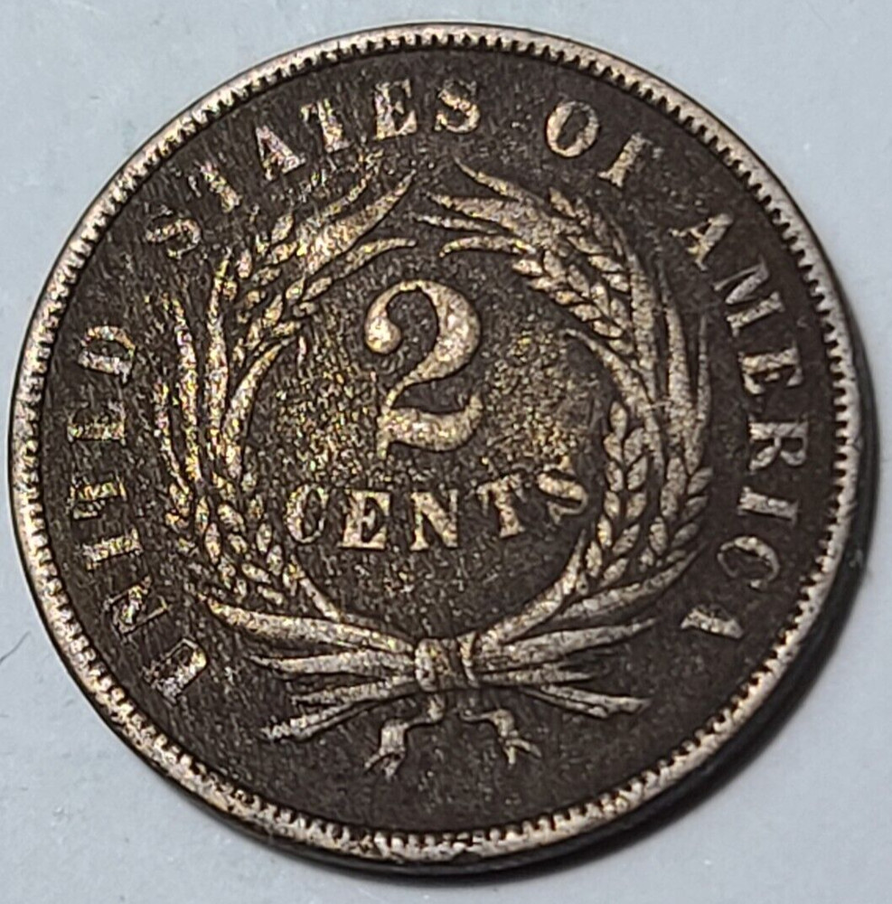 1864 Circulated Two 2 Cent Piece DT44*