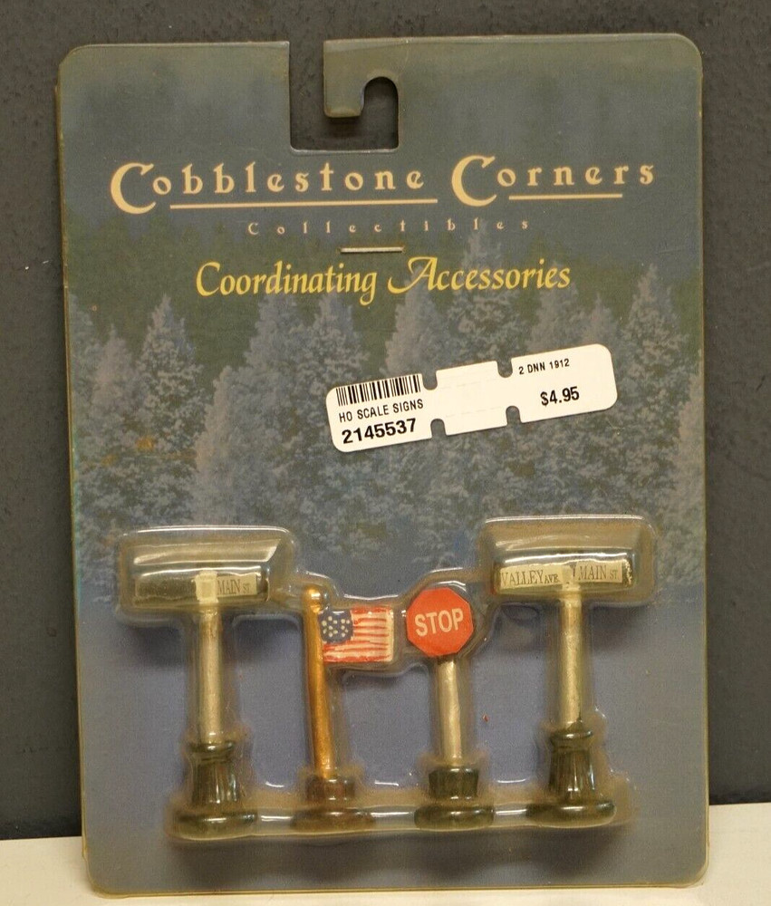 Cobblestone Corners HO signs New