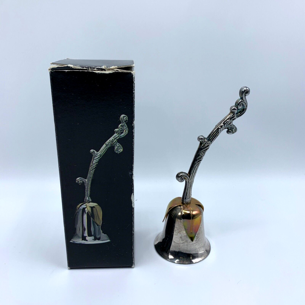 Vintage Silver Plated Table Bell Rose Shaped - S1011