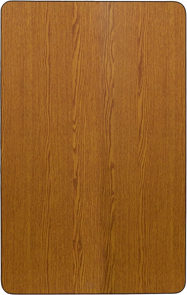 24''W X 48''L Rectangular Oak Thermal Laminate Activity Table - Standard Height