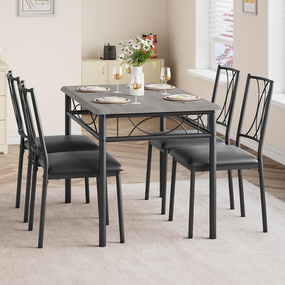 Dining Table Set for 4, Ktichen Table with 4 Chairs for Kitchen & Dining Room