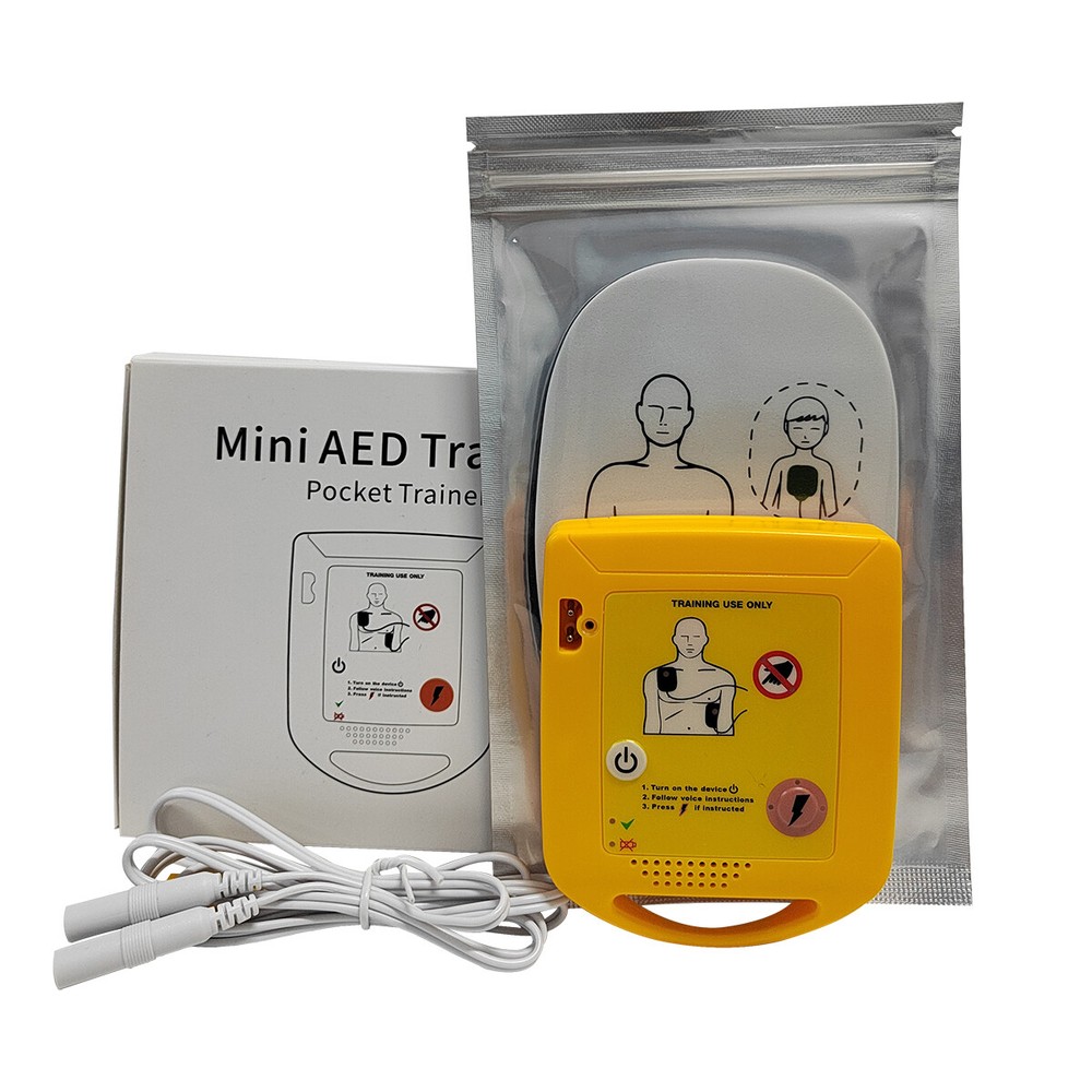 Mini AED Trainer XFT-D0009 First Aid Train Device Training Machine Pads Spanish