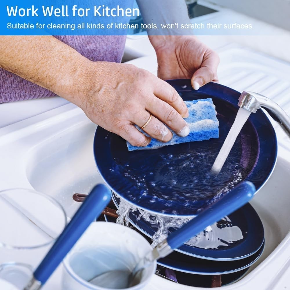 Eco-Friendly 4PCS Compressed Sponges - Non-Scratch, Quick Drying Kitchen Tool