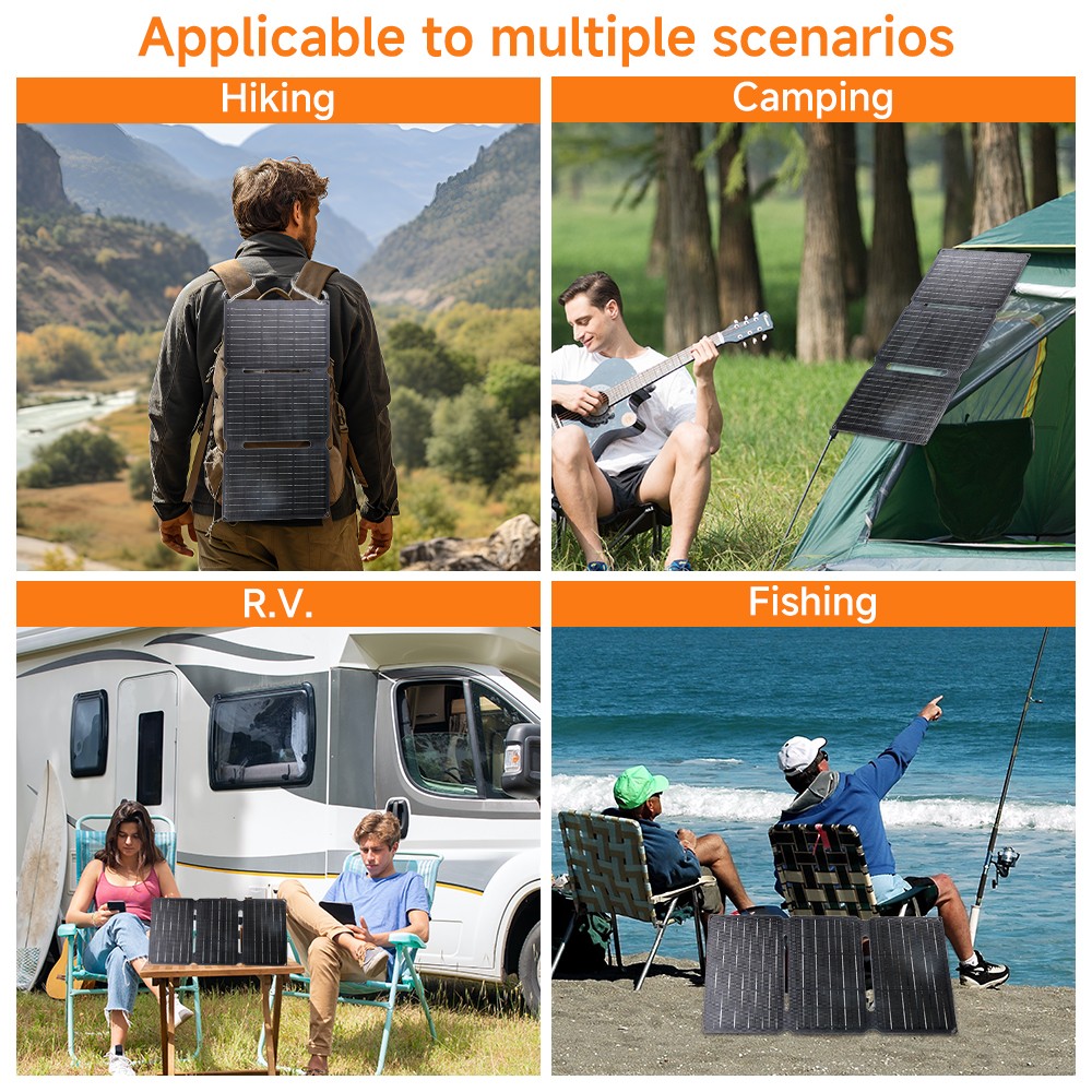 30W/40W Foldable solar panel USB-A & Type-C Off Grid Emergency Home RV Van