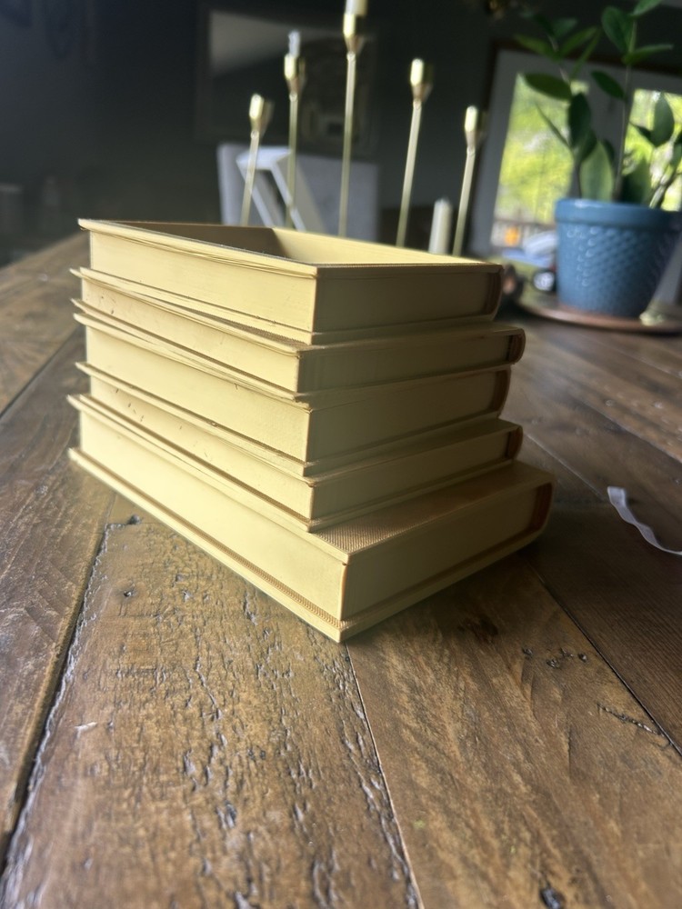 Gold Decorative Book Stack Holder / Planter 3D Printed