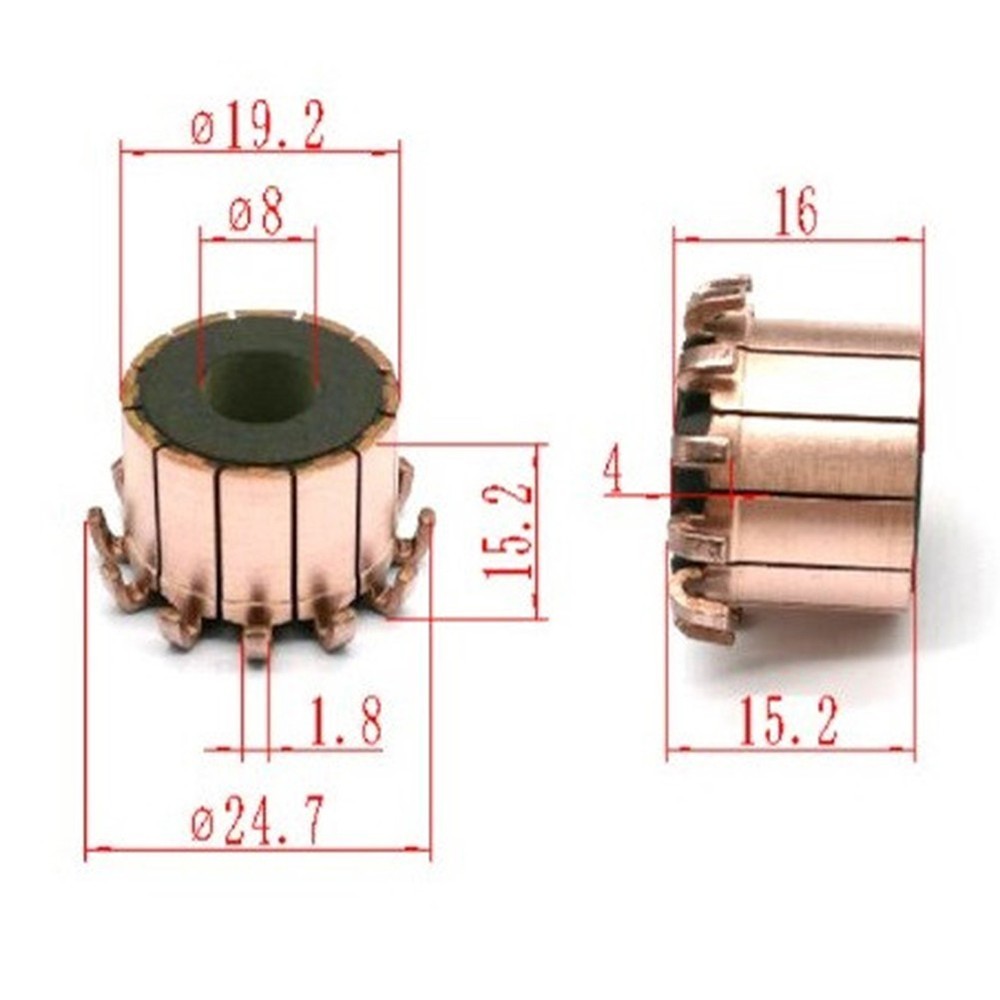 Commutator Commutator Hook Type Shape Motor Commutator 19.2*8*15.2??16)mm