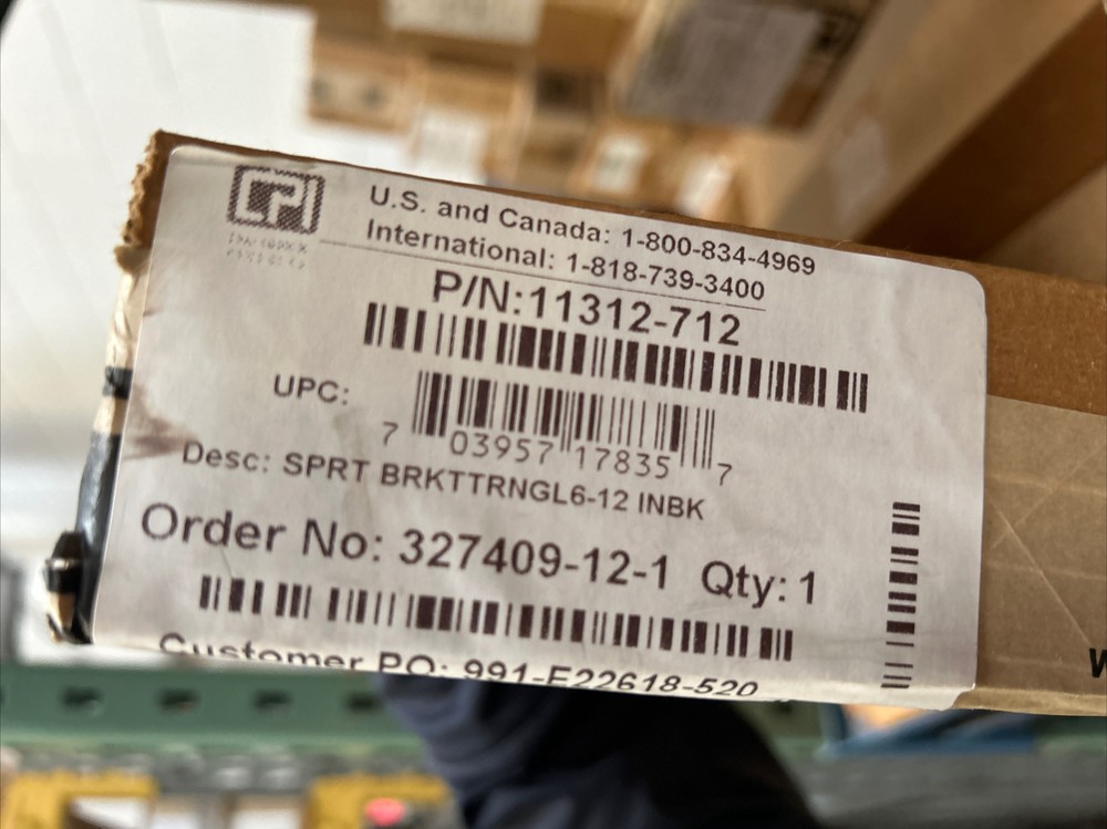 CPI 11312-712 Triangular Support Bracket, Black 12"