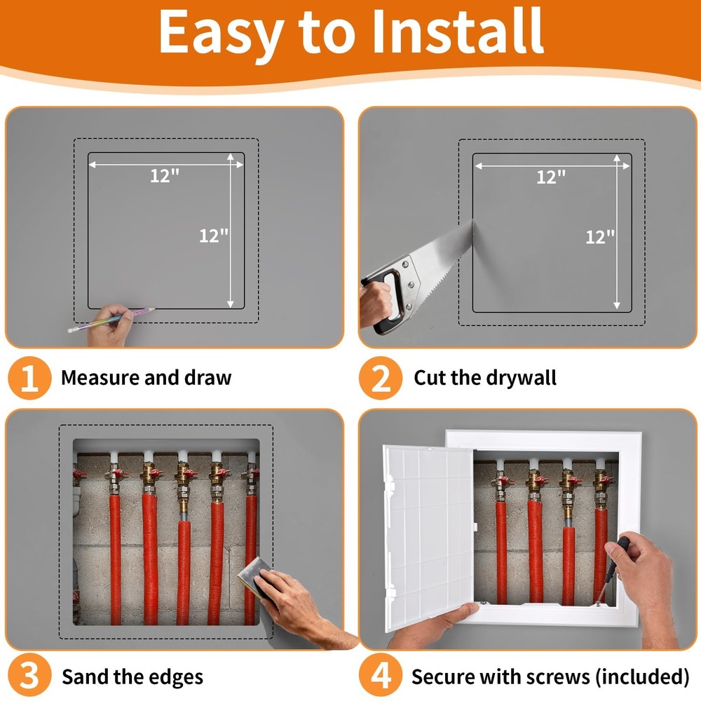 Access Panel for Drywall, 12x12 inch, Wall Access Panel, Plumbing Wall Access...