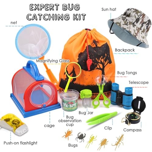 Outdoor Explorer Kit & Bug Catcher Kit with Binoculars, Compass, Magnifying