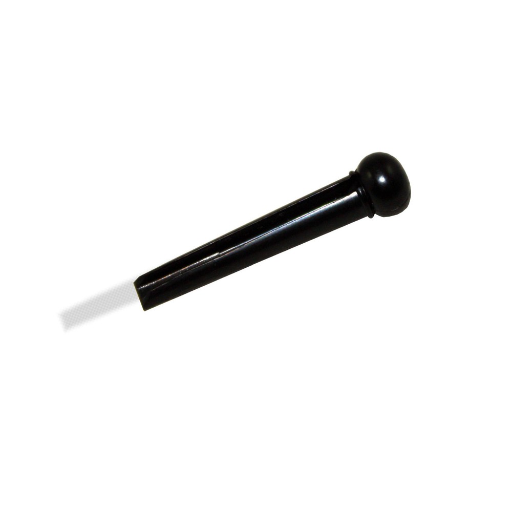 Bridge Pin Set Black Plastic with White Dot 6 String 5mm Slotted 080691BKWH