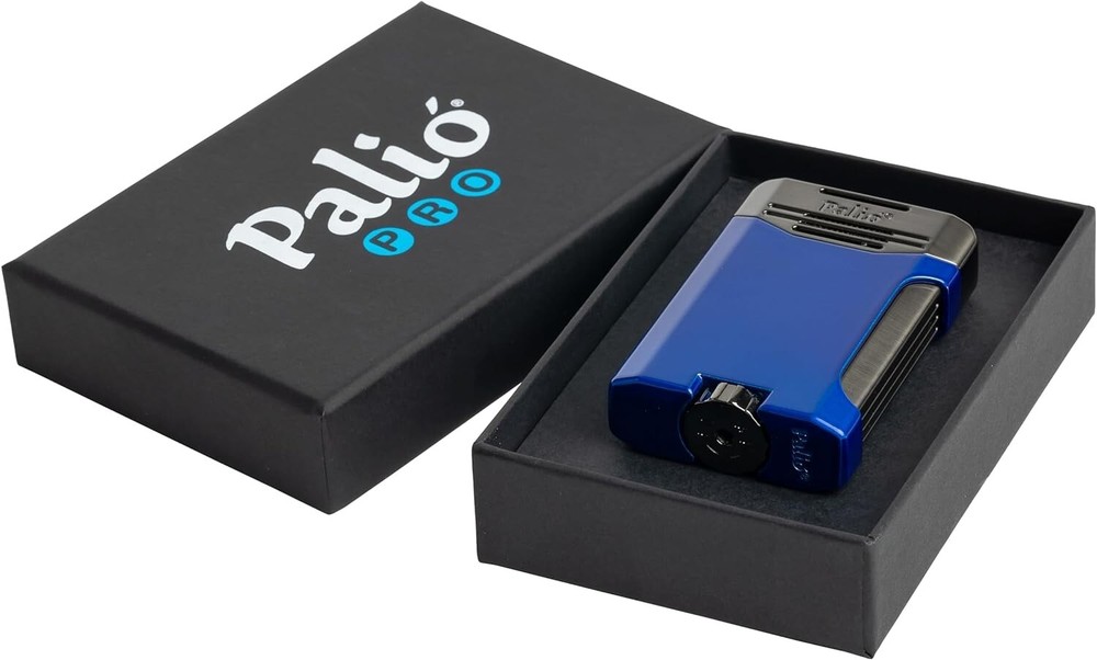 PALIO® Pro Line, Antares Double-Jet Torch Lighter. Side Squeeze Ignition, Blue