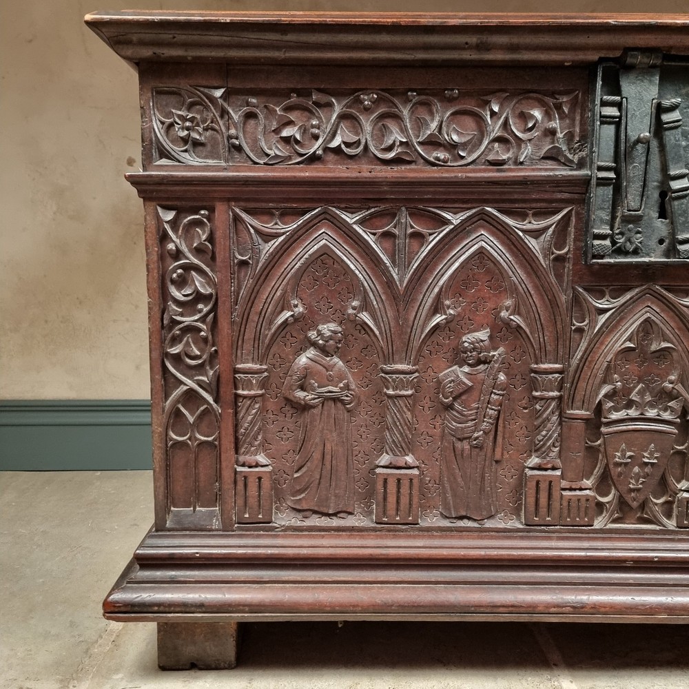 A 16th Century And Later Coffer.