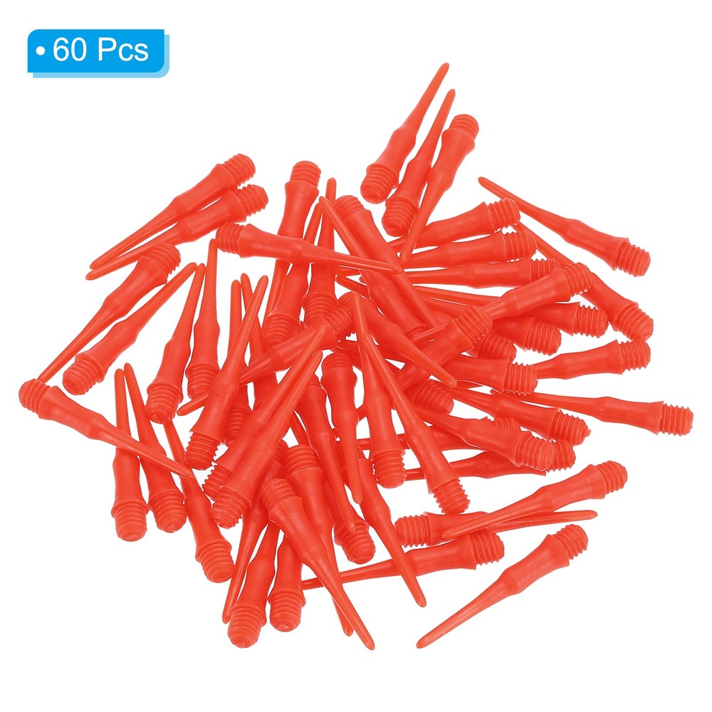 60Pcs 2BA Thread Plastic Soft Dart Tips Replacement Dart Accessories, Red