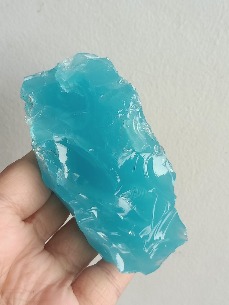 161 Grams Deep Blue Aqua Andara Crystal Raw B480